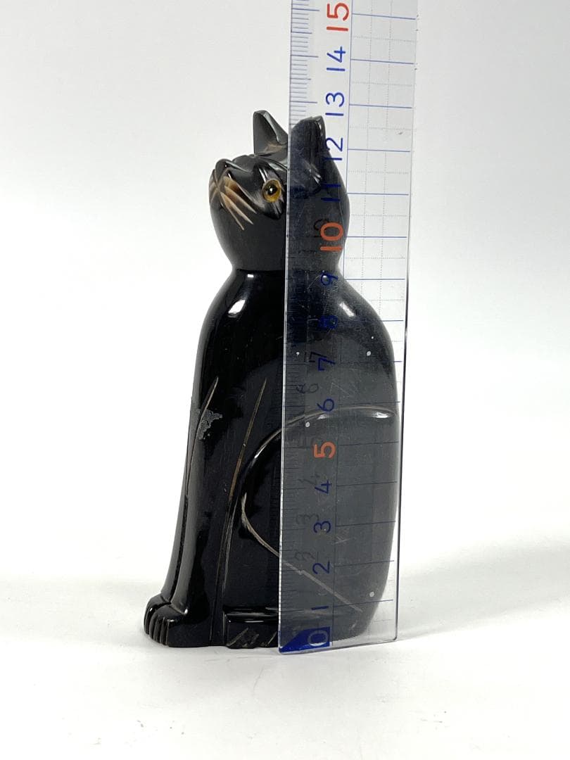 骨彫 猫 置物 立像 骨雕細工 骨董・民芸美術品