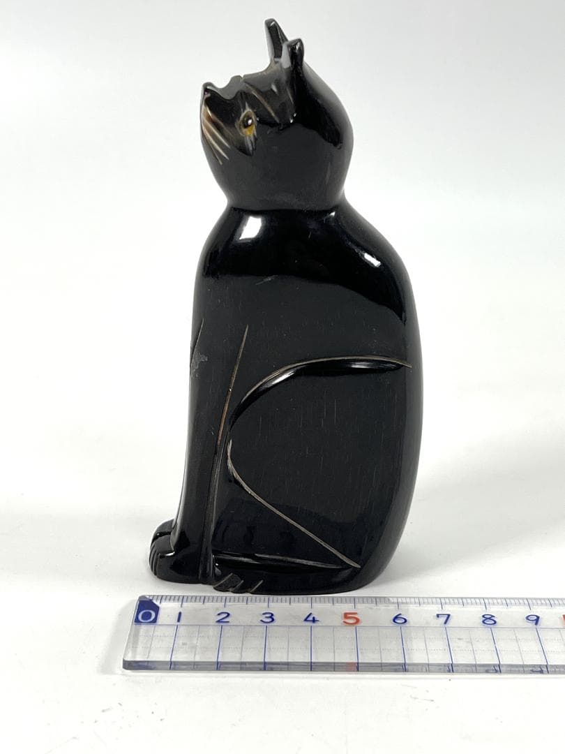 骨彫 猫 置物 立像 骨雕細工 骨董・民芸美術品