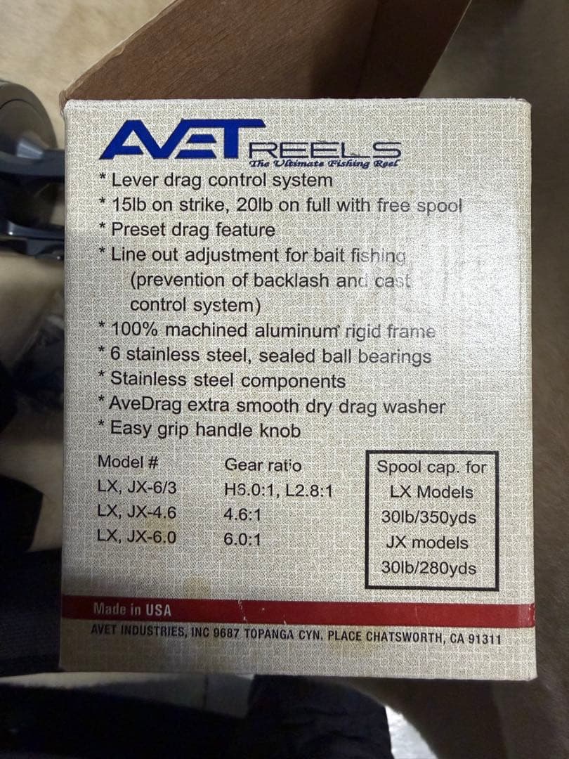 新品　アベット ラプターLX 6/3 左巻き　AVET