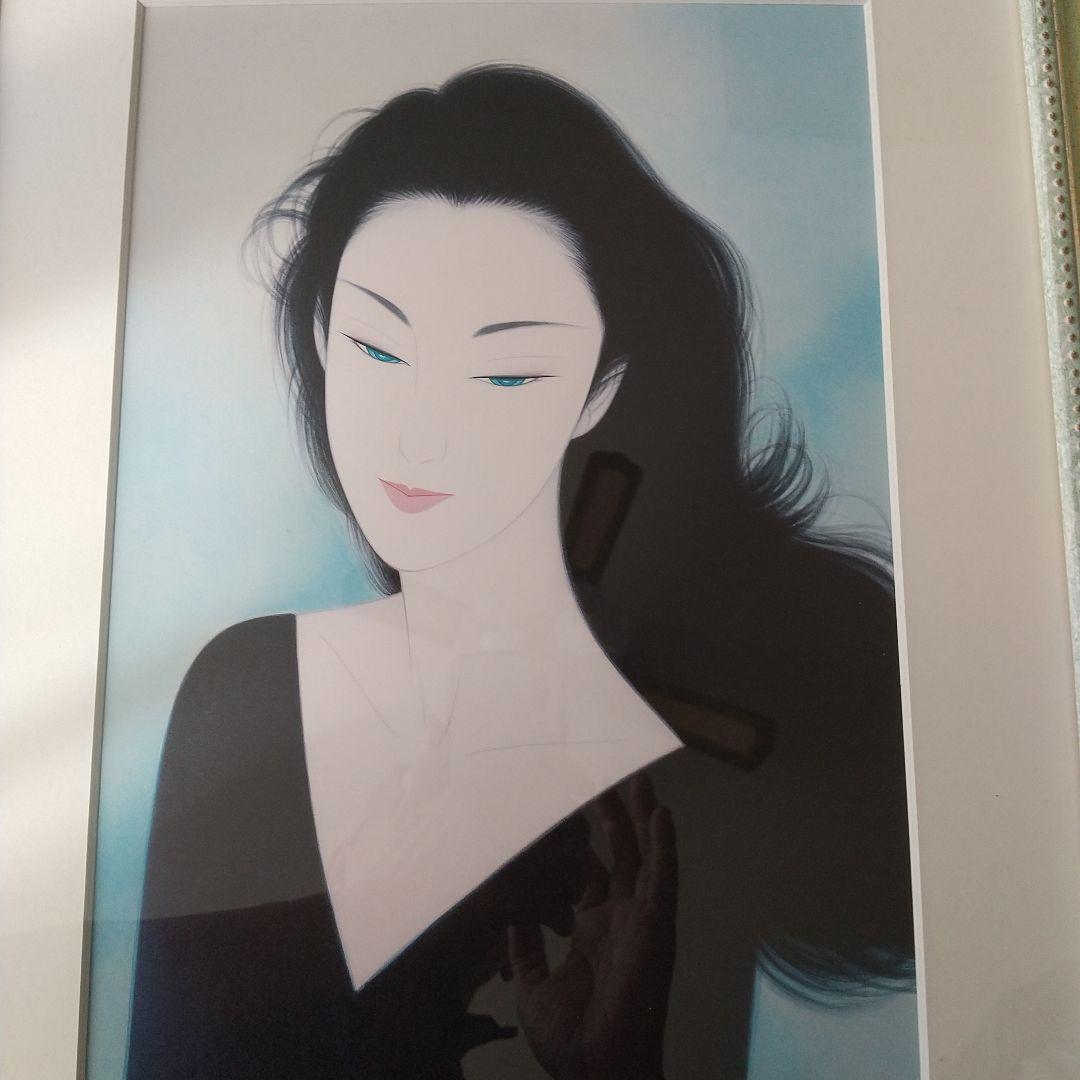 鶴田一郎 黒髪 額入り