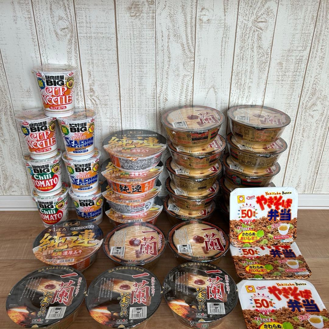 カップ麺詰め合わせ　一蘭　一蘭釜だれ　 純連　カップヌードルBIG 30個セット