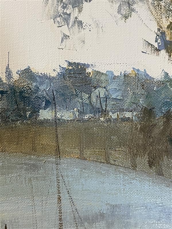 ふ*☆様 「真作」酒井健吉「パリー セーヌ川」風景画　油彩画　額装　サイン有り