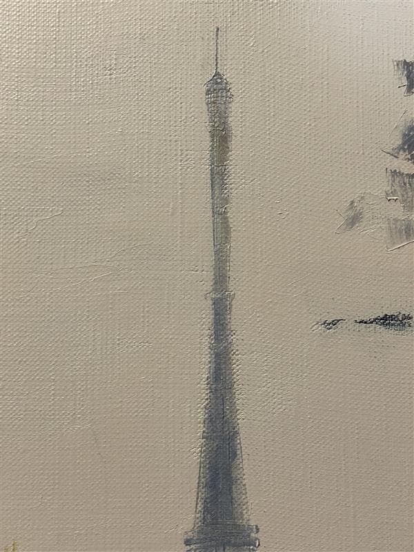 ふ*☆様 「真作」酒井健吉「パリー セーヌ川」風景画　油彩画　額装　サイン有り