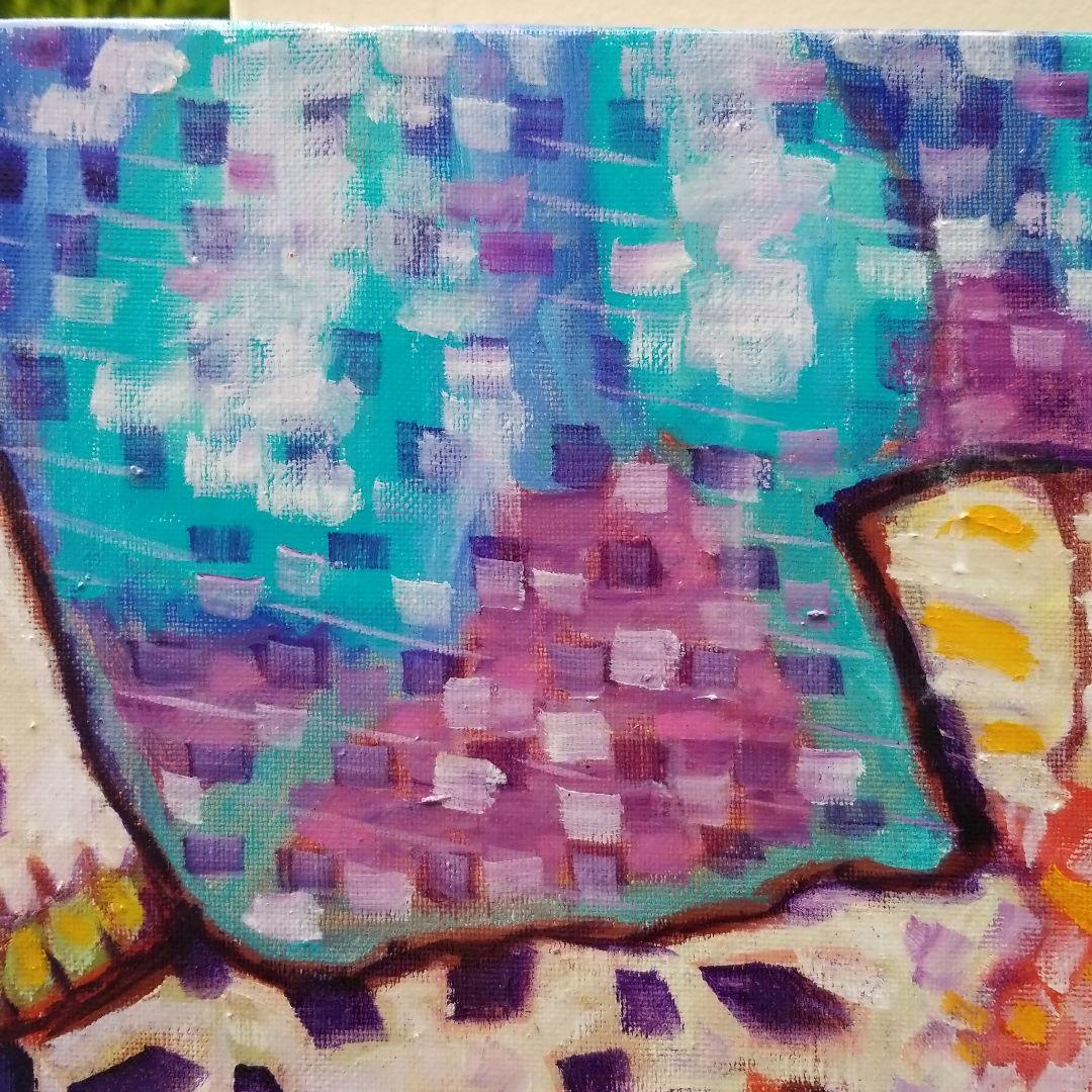 キャンバス油絵　 専用　ごきげんなめんどり♪♪　2