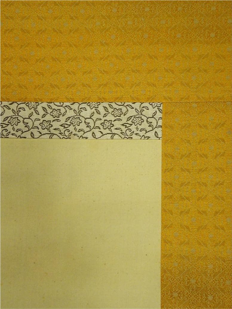 掛軸 観雪『秋景山水図』絹本 肉筆 無地箱付 掛け軸 p10302