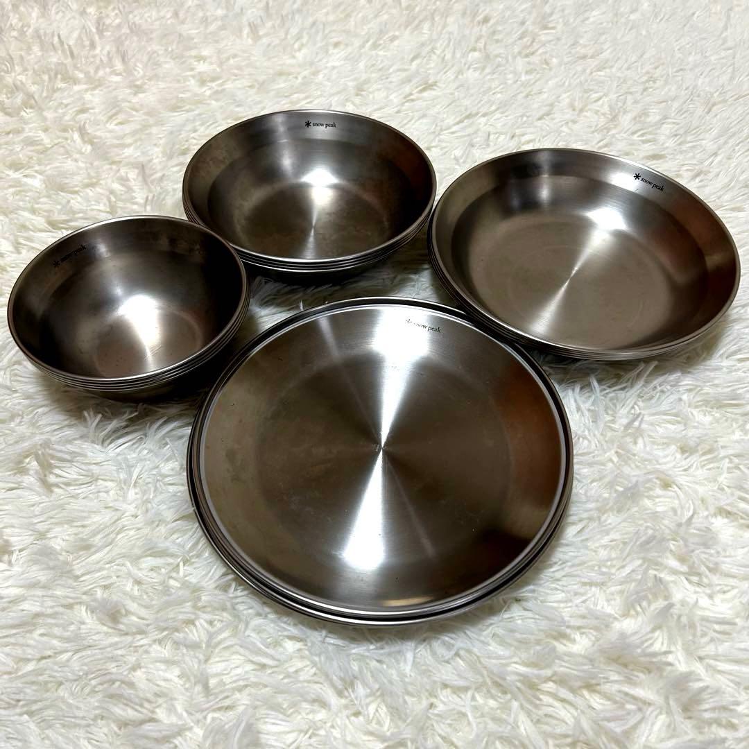 スノーピーク ディナープレート 16点 テーブルウェアセット ステンレス鋼