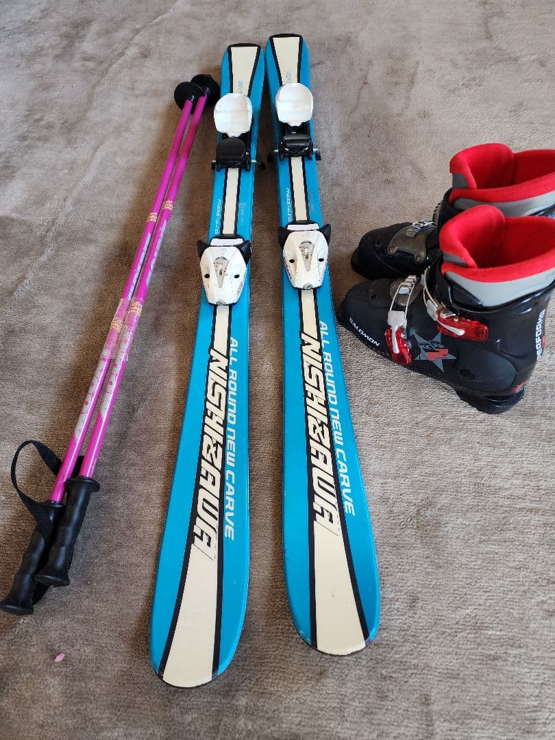 NISHIZAWA 108ジュニアカービンクスキーセット☆ブーツ21☆ストック付