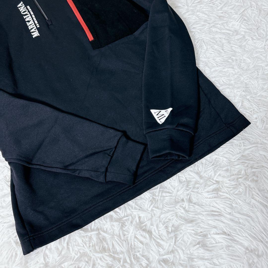 マーク&ロナ ハーフジップ プルオーバー ロゴ 44 黒　スカル ブラック