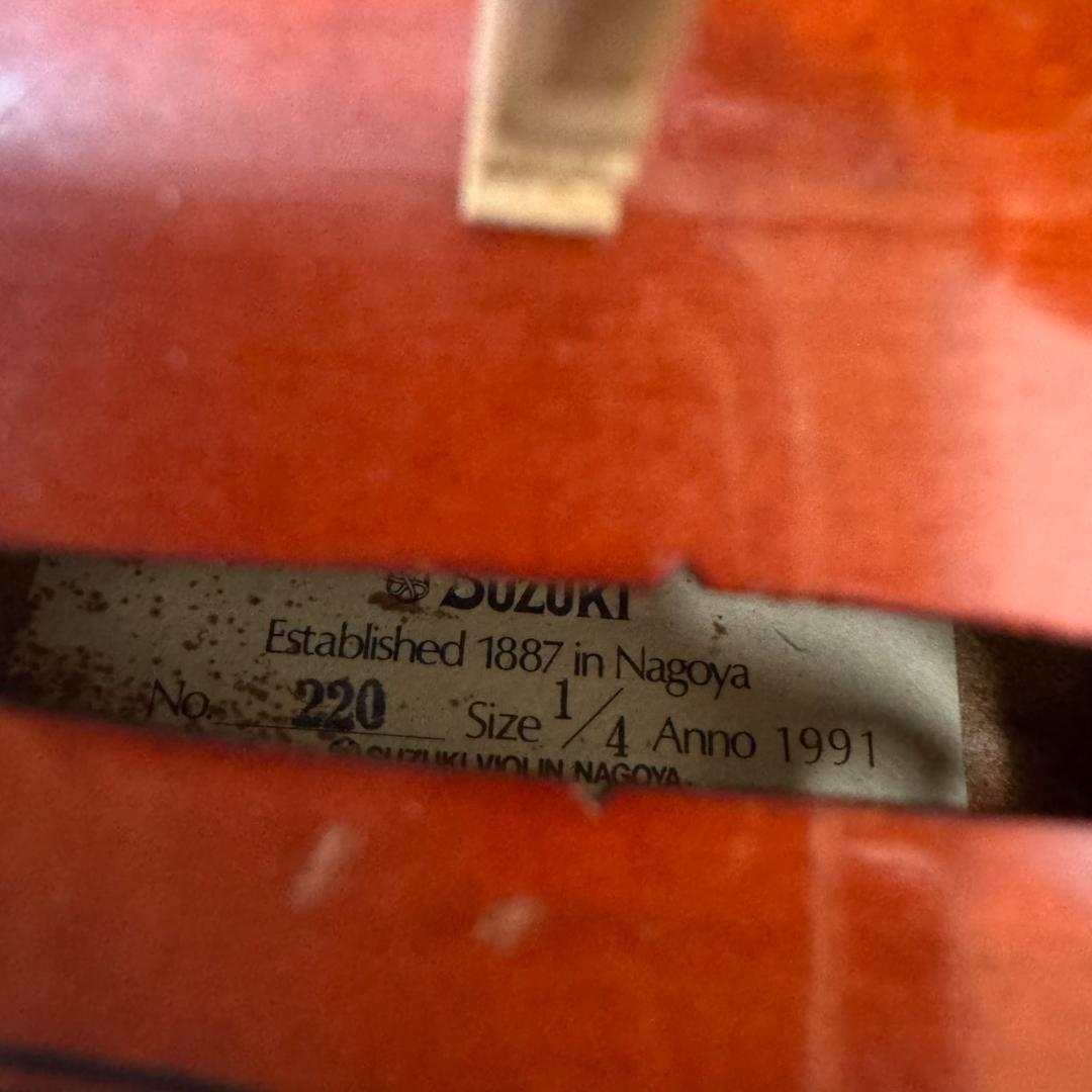 ★スズキバイオリン　SUZUKI　1/4　No.220　1991　ケース付き
