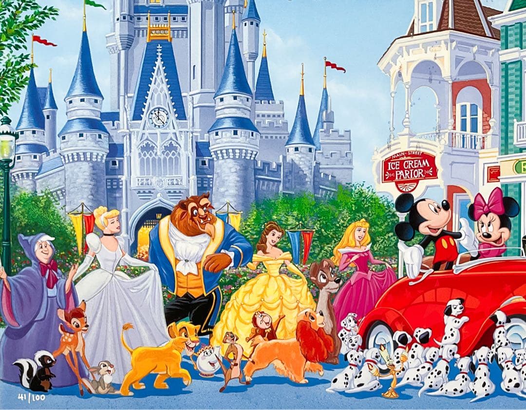 北*之様 【ディズニーアート】マニュエル・エルナンデス☆証明書つき版画☆額65×