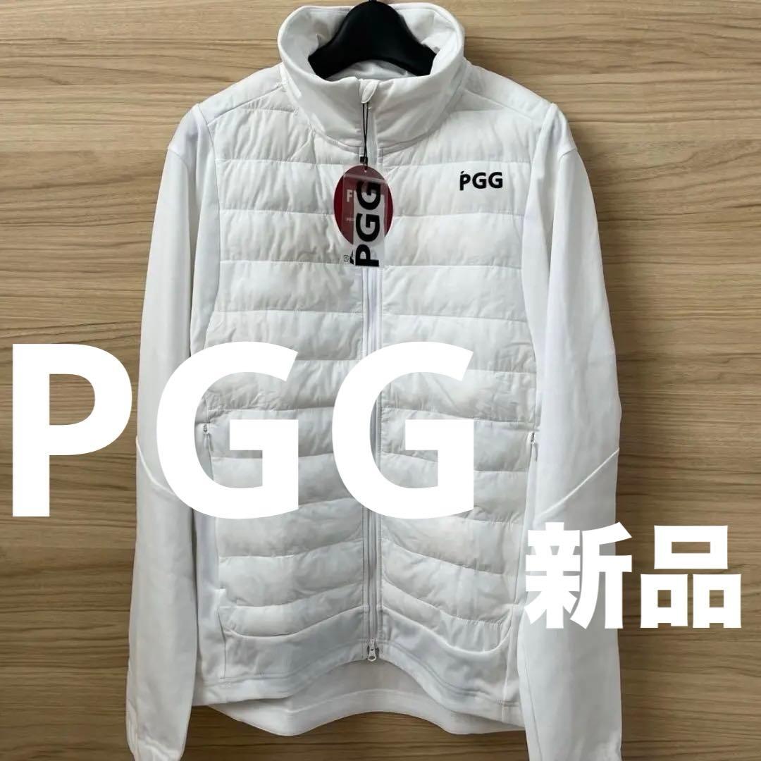 新品★49,500円 中綿ダウンジャケット PGG パーリーゲイツ 白×黒ロゴ４