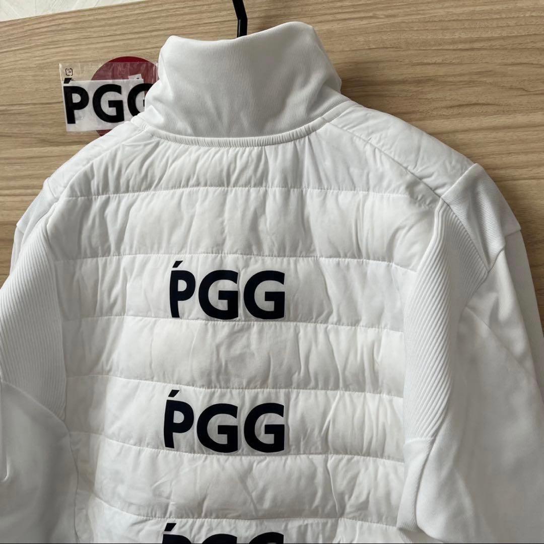 新品★49,500円 中綿ダウンジャケット PGG パーリーゲイツ 白×黒ロゴ４