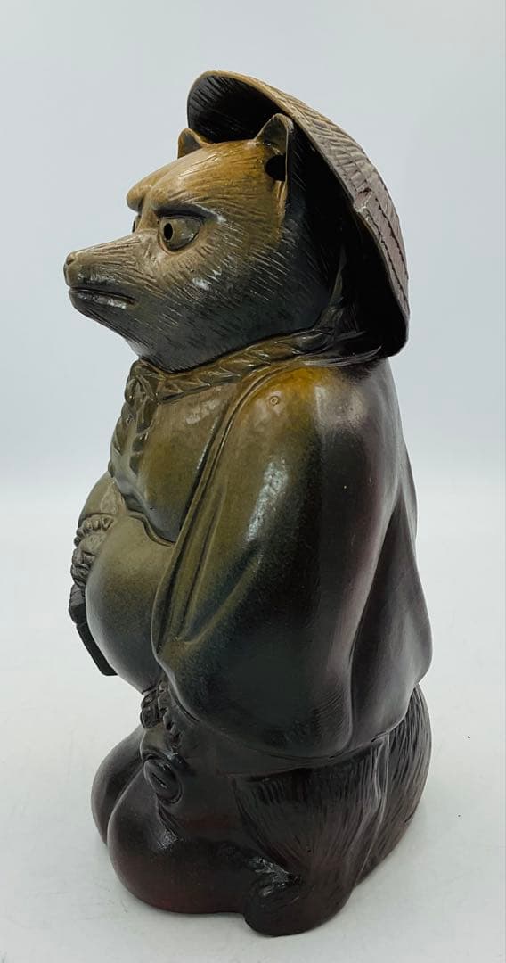 ◉長老作家・吉延英秀先生　備前焼狸置物　縁起物　未使用【228-2】◉