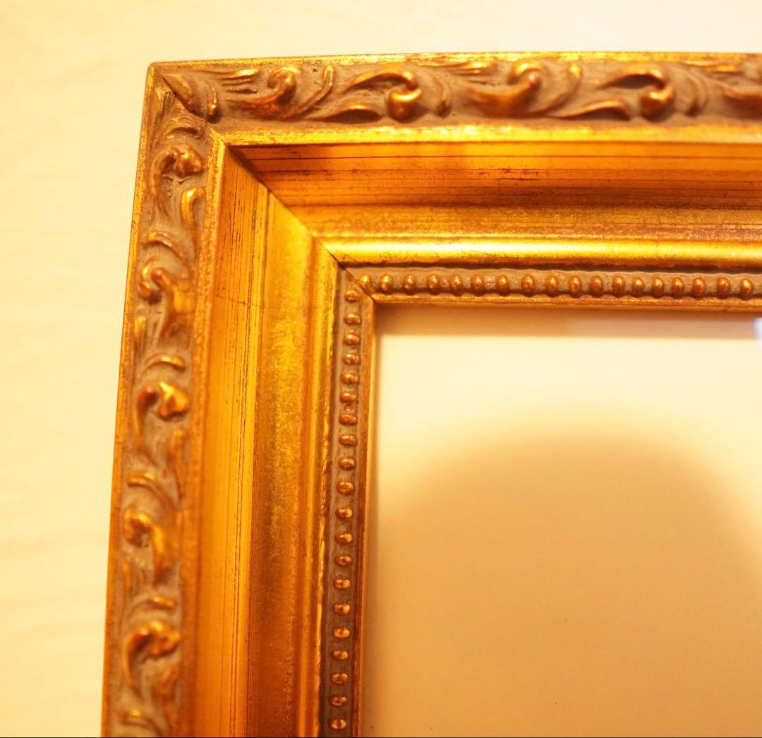 リトグラフ 女性像 金色フレーム付き