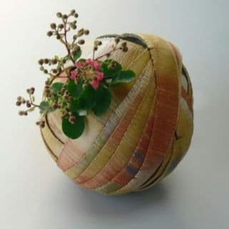 陶芸家 アーグネス・フス 「無限」 花器 フラワーベース 陶器 アート作品 希少