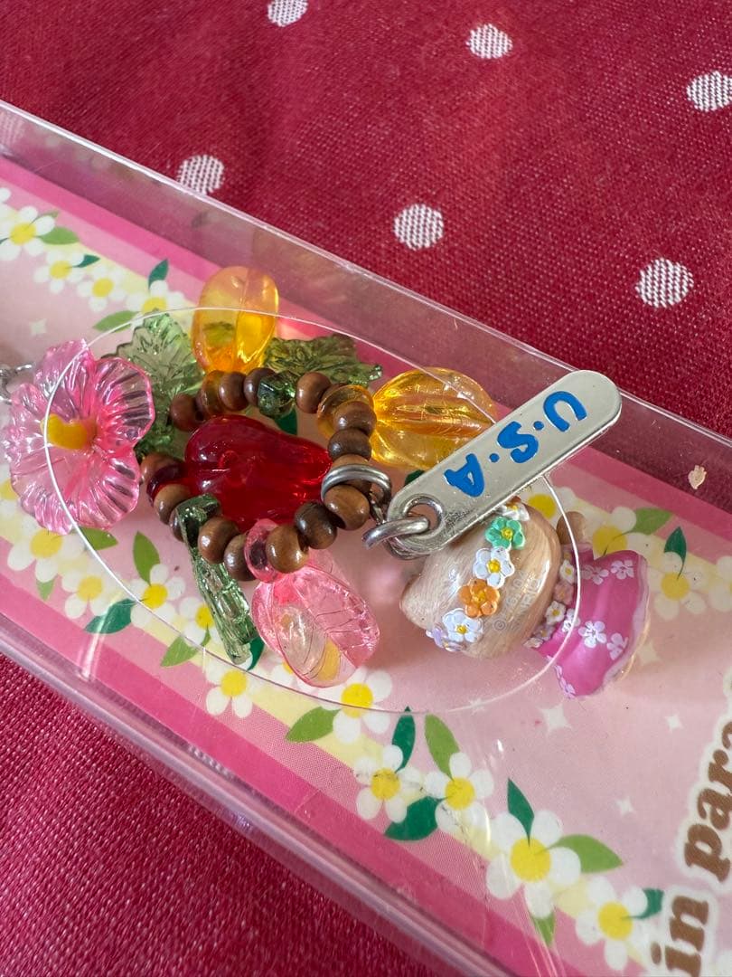 ハローキティストラップ　ハワイ　USA ご当地キティ　ハイビスカス　日焼けキティ