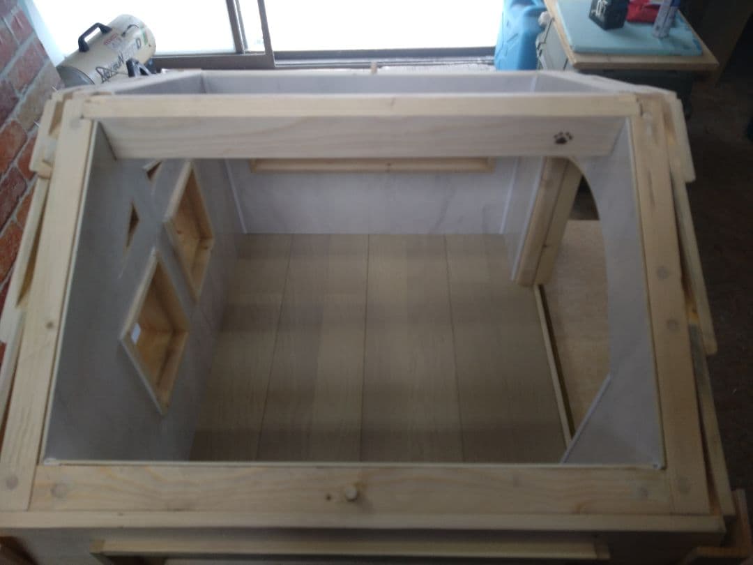 職人手作り 木製ペットハウス「Kenno」初号機　小型犬・猫用／室内用／特典付