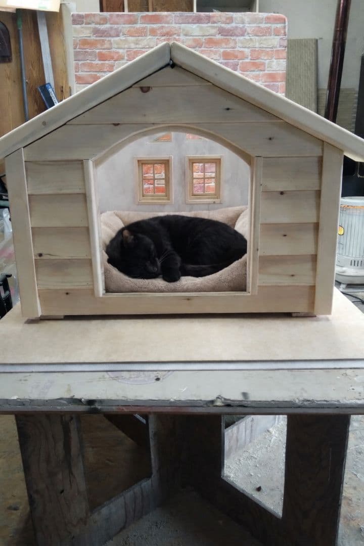 職人手作り 木製ペットハウス「Kenno」初号機　小型犬・猫用／室内用／特典付