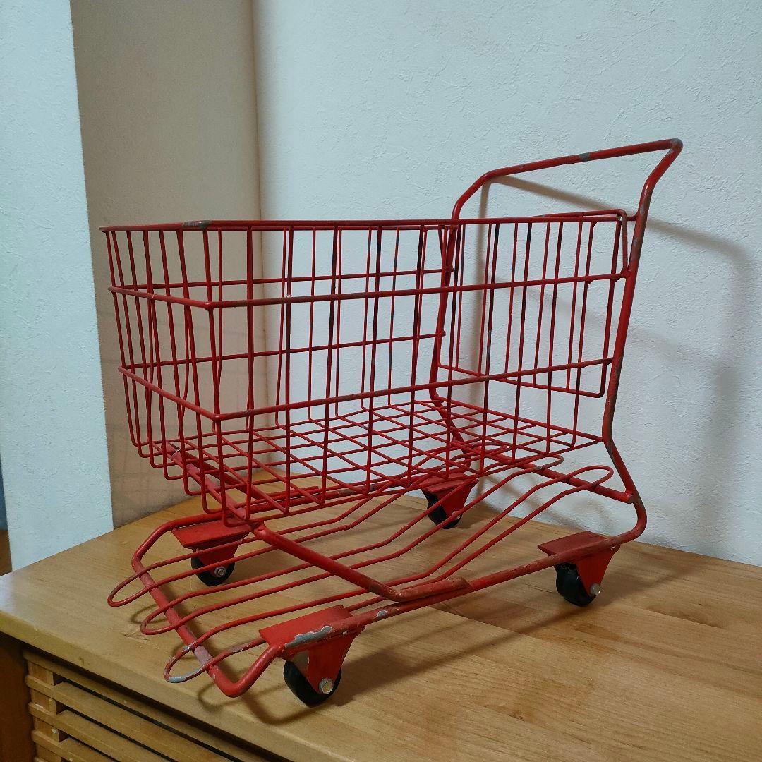 赤い 鉄製　アンティーク キャリーワゴン
