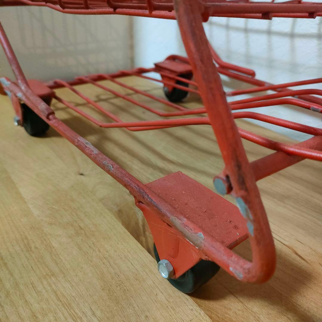 赤い 鉄製　アンティーク キャリーワゴン