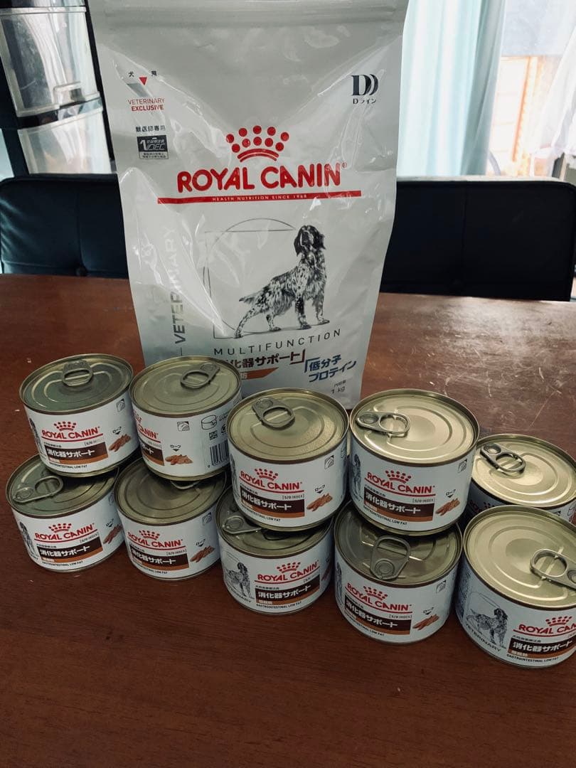  CANIN 消化器サポート低脂肪1kgと缶詰１５缶