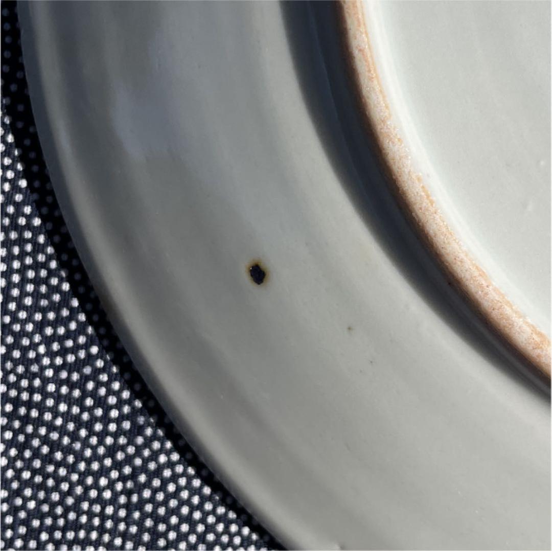 印判　染付大皿　花鳥図