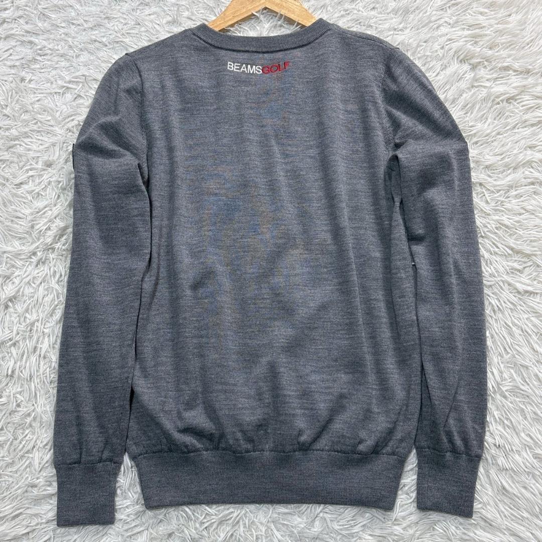 2021FW BEAMS GOLF グレー Vネックセーター S ウール