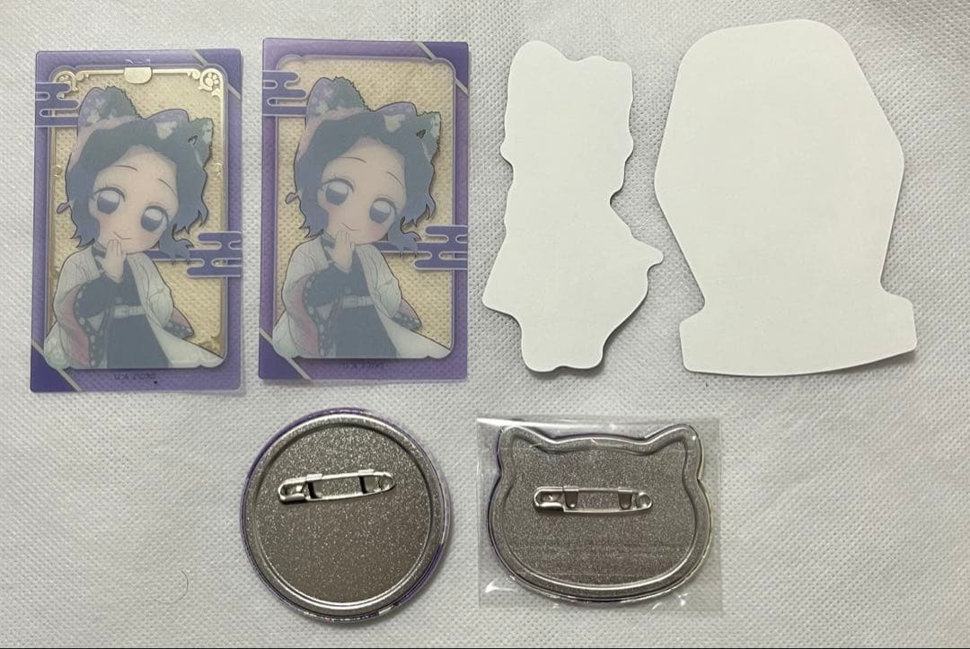 鬼滅の刃 ナンジャタウン ねこ型缶バッジ 缶バッジ クリアカード 胡蝶しのぶ ⑺