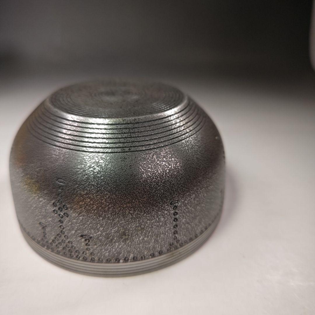 イ551 建水『金谷宗林』『瓔珞彫　建水　白銅製　共箱』茶道具