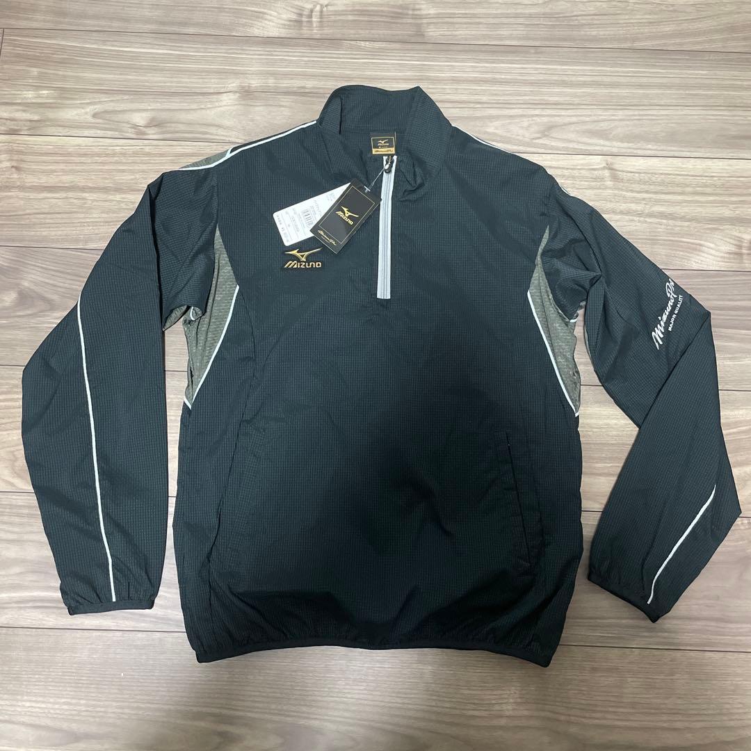 ミズノプロ 野球 ハーフジップジャケット長袖 ブラック Mサイズ