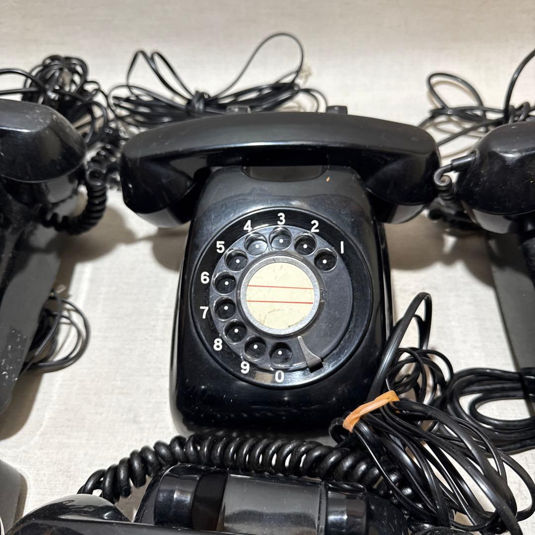 60s 昭和レトロ Japan 黒電話 ダイヤル式電話機 6台まとめ売り セット