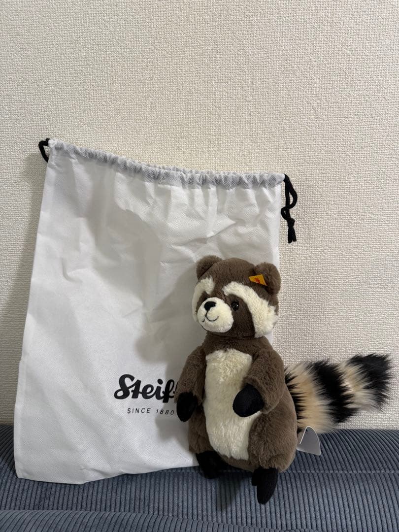 シュタイフSteiff アライグマ ぬいぐるみ 巾着付き
