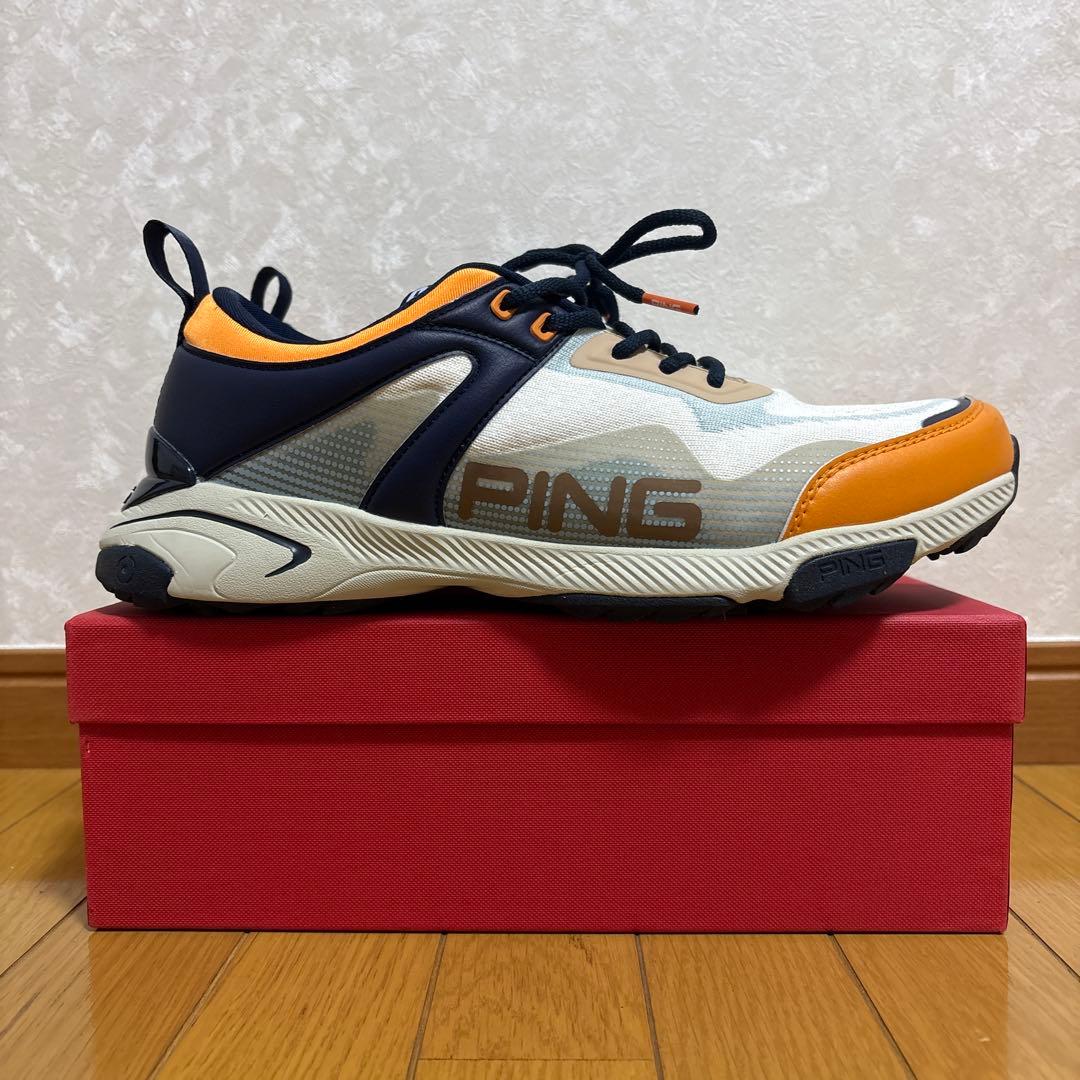 PING スパイクレスジーコントロールワンゴルフシューズ オレンジ