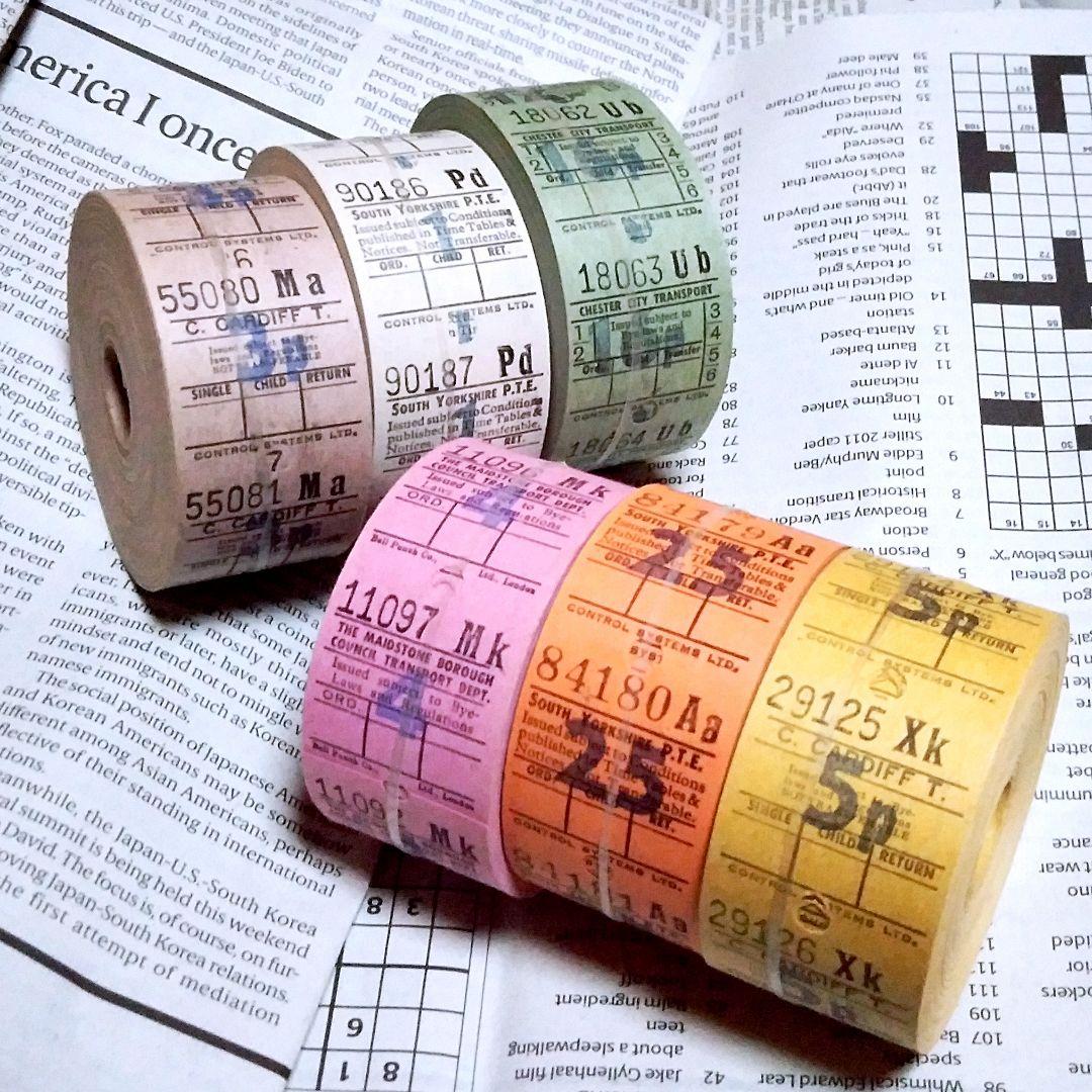 【514】ヴィンテージイギリスバスチケットロール中古6巻セット◆ロールチケット