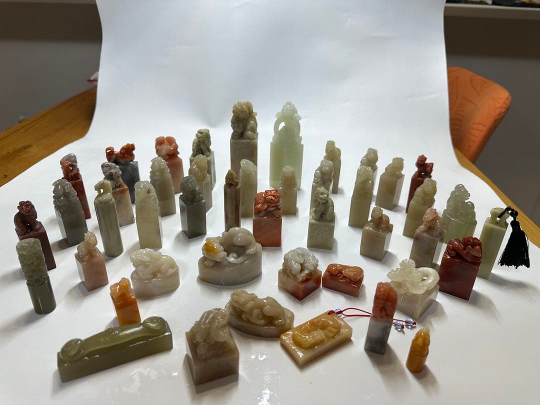 年末感謝祭　篆刻　印材　印石　まとめ　書道　落款　遊印　45点