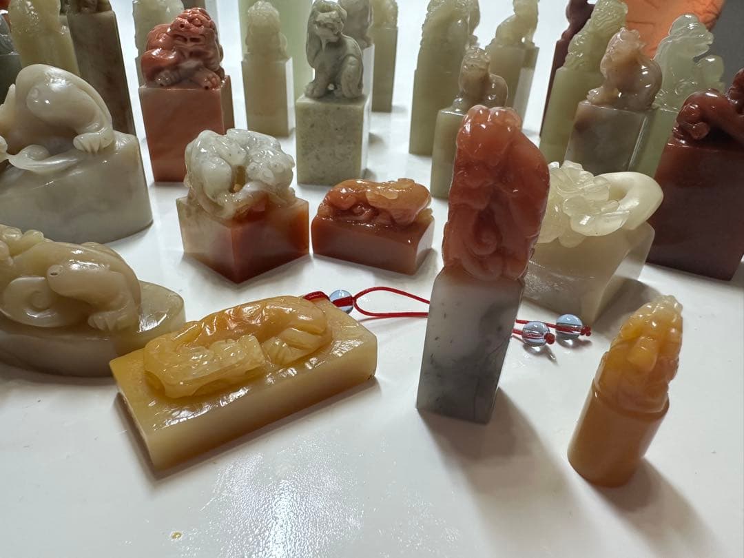 年末感謝祭　篆刻　印材　印石　まとめ　書道　落款　遊印　45点