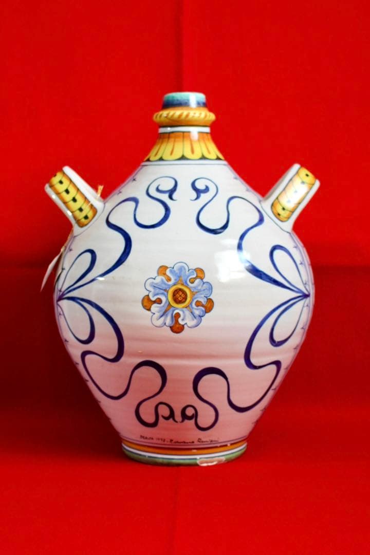 イタリア雑貨【デルータ　マヨルカ焼き　壺　花瓶】