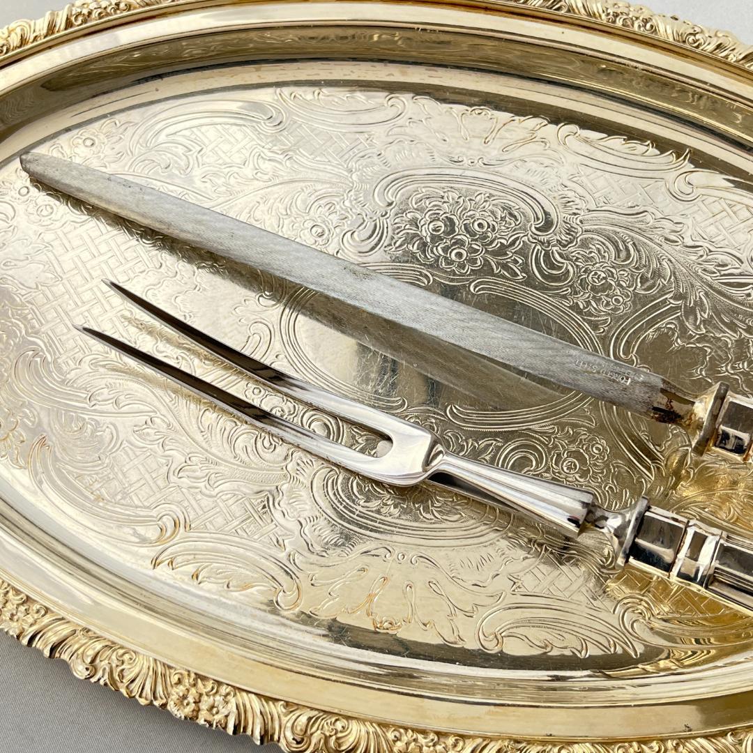 【英国】 キングスパターンのシャープナー / サービングフォーク