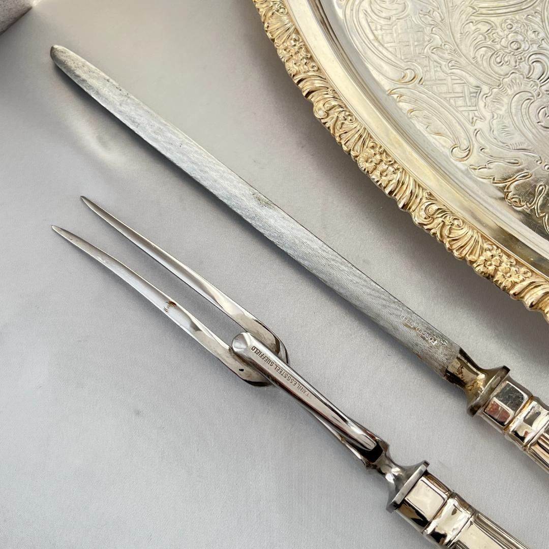 【英国】 キングスパターンのシャープナー / サービングフォーク