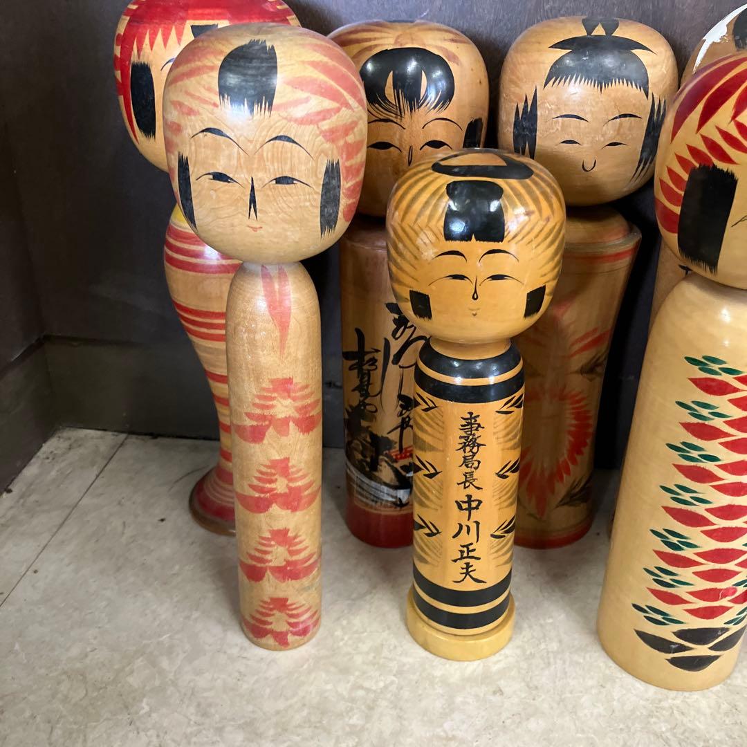 D-3 昭和レトロ 木製 こけし 小芥子 15体セット まとめ売り 日本人形
