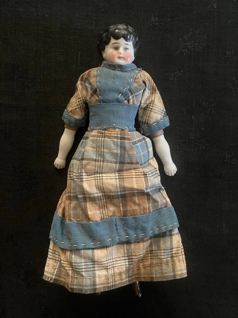 アンティークヴィンテージテディベア ぬいぐるみ陶器人形フランスレースボタンセット