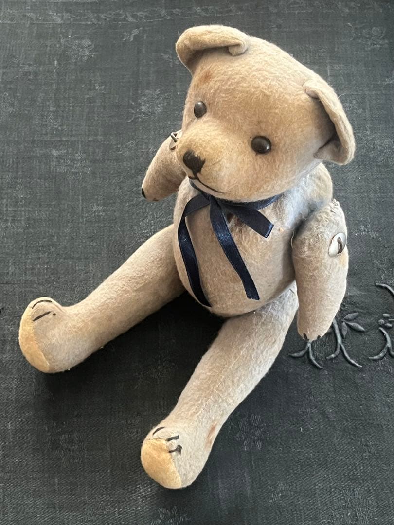 アンティークヴィンテージテディベア ぬいぐるみ陶器人形フランスレースボタンセット