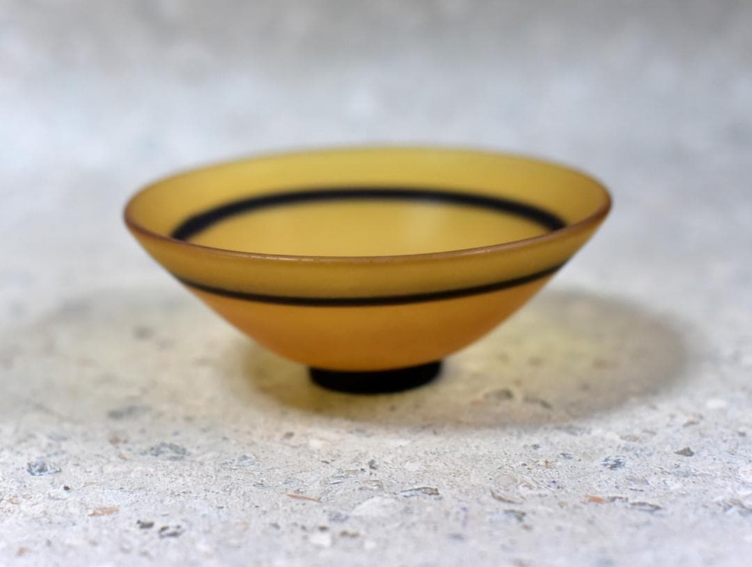 義山　銀箔清風平茶碗硝子　【極上品】お茶道具／共箱