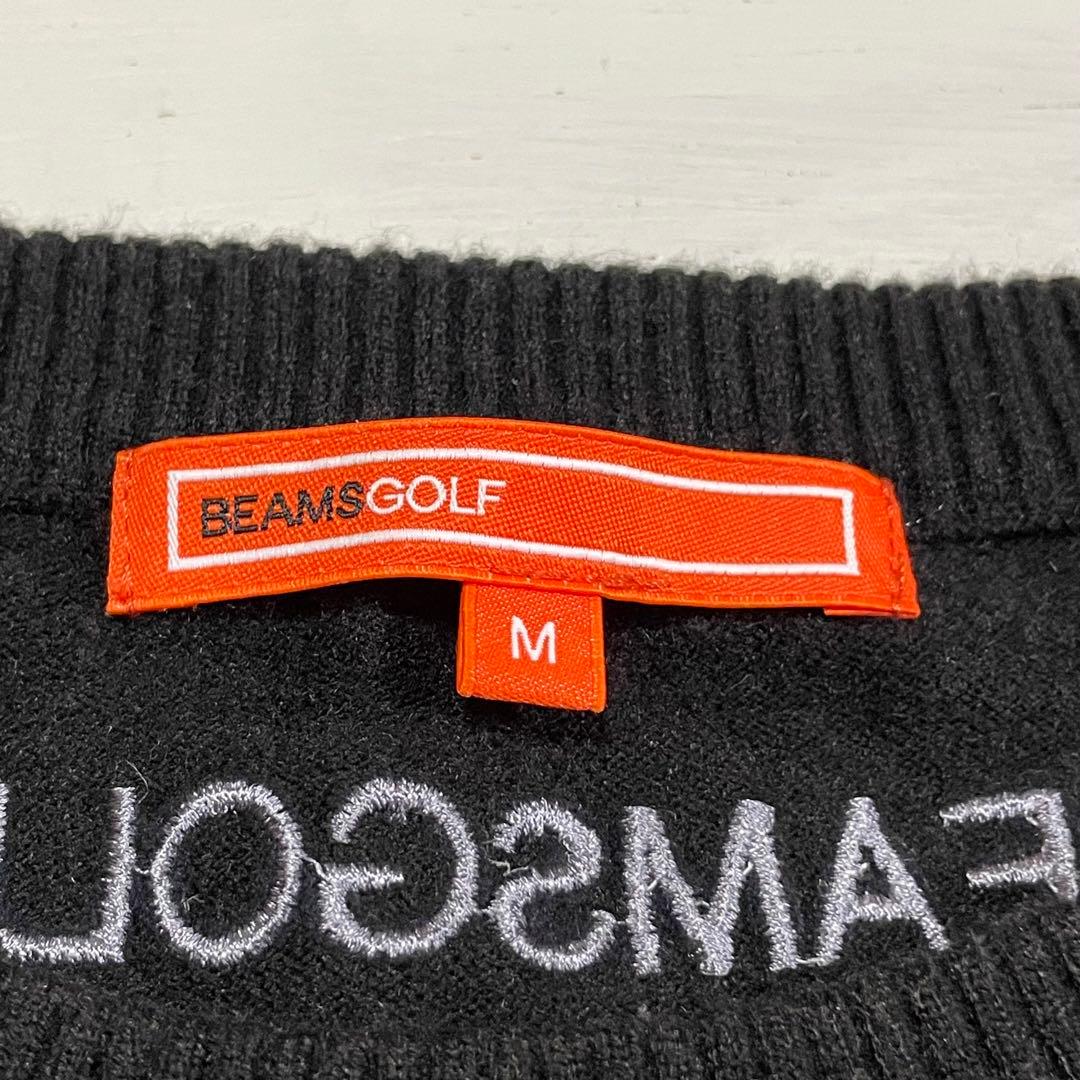 BEAMS GOLF ビームスゴルフ　レイヤーロゴ クールネック セーターM
