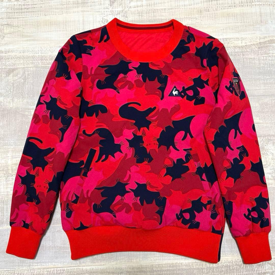 ルコックスポルティフゴルフ★猫柄★セットアップ★中綿★リバーシブル★【サイズS】