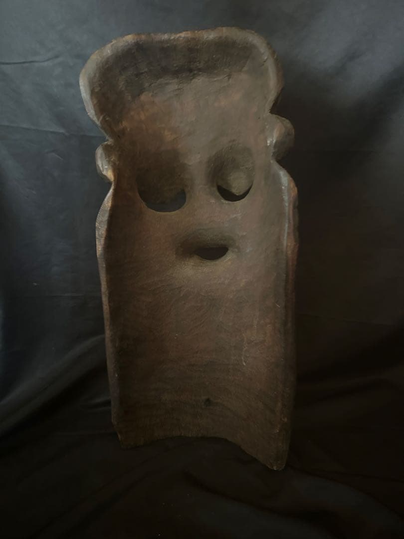 アフリカ コンゴ 木製 幾何学紋様 仮面／アンティーク／マスク