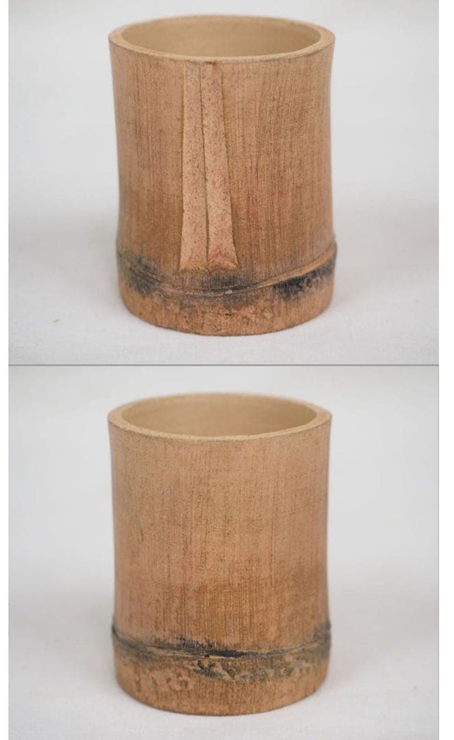 送料無料　作家物　白泥竹形急須・杯セット 未使用　煎茶道具