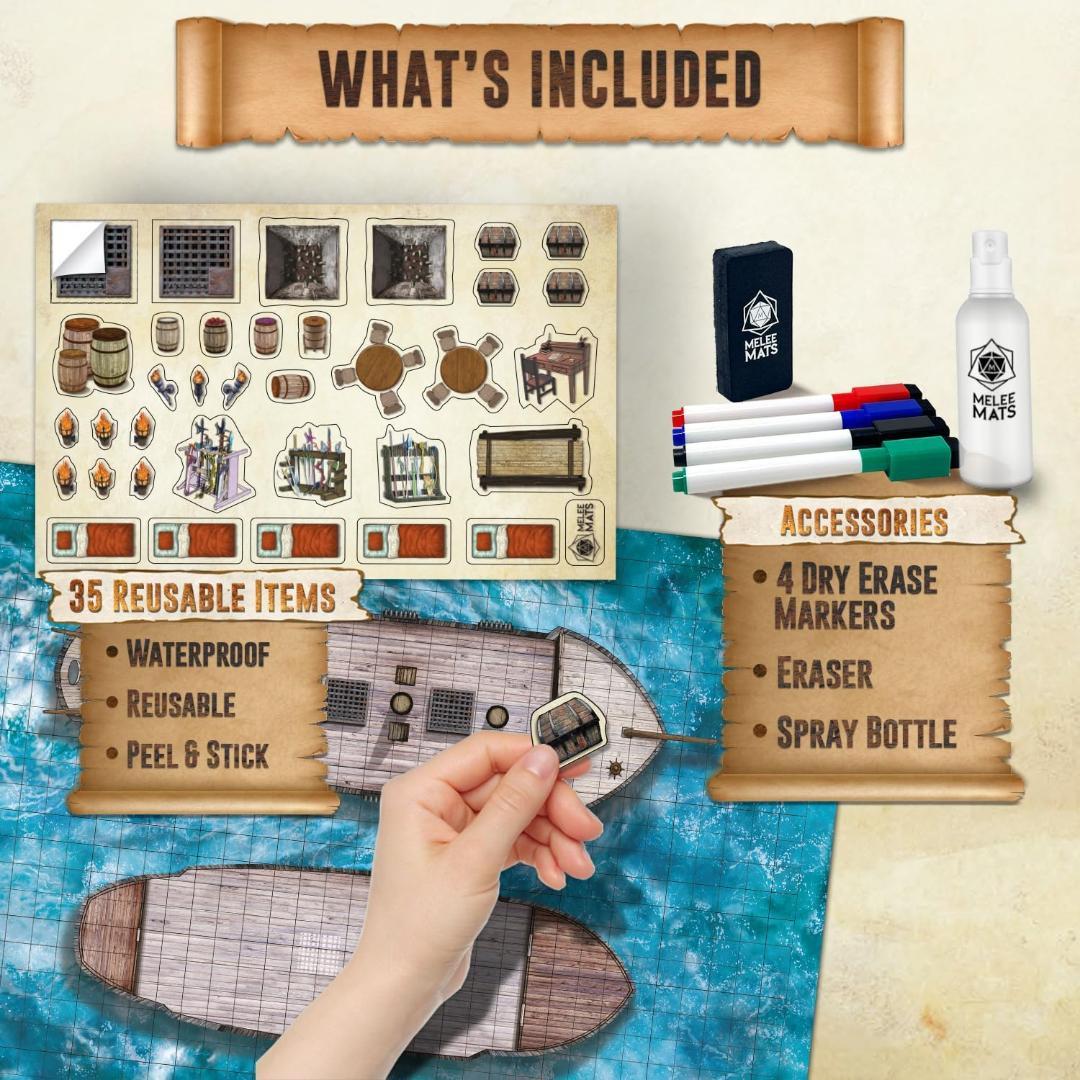 新品Melee MatsDNDマップスターターキット24x36インチ2パック両面