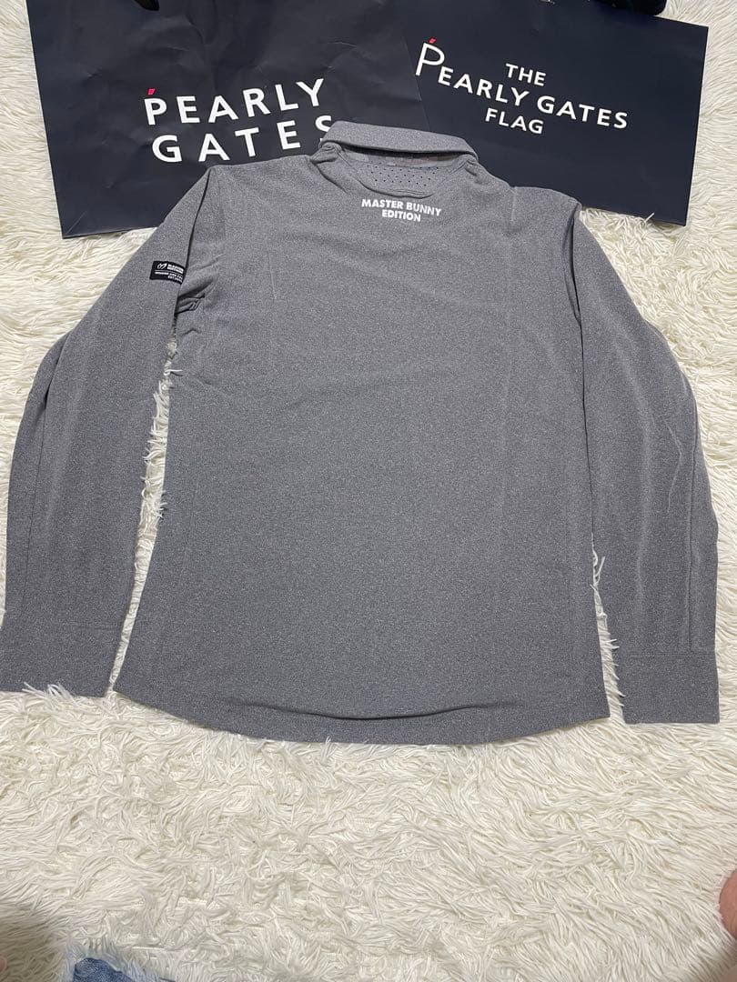 マスターバニーメンズ 長袖 ポロシャツ ワンポイントロゴサイズ6