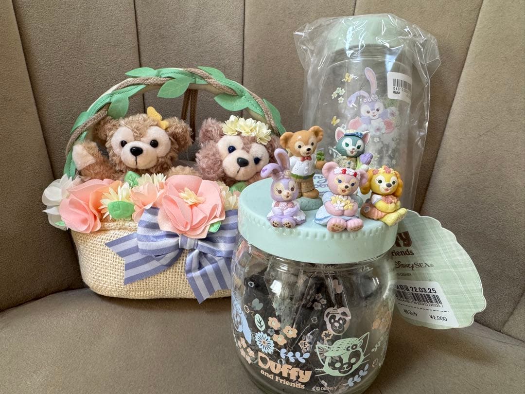 ダッフィー シェリーメイ　スプリングインブルーム　瓶　ボトル　リース　セット